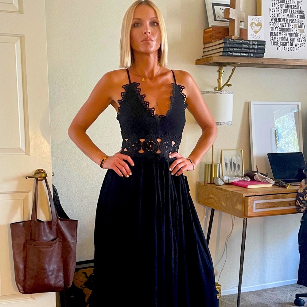 Petal & Pup black floor length dress